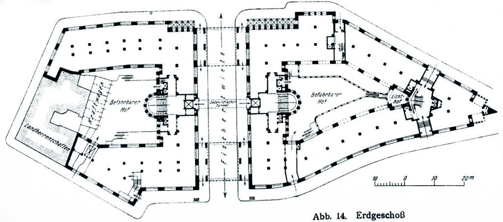 Plano Chilehaus, planta baja